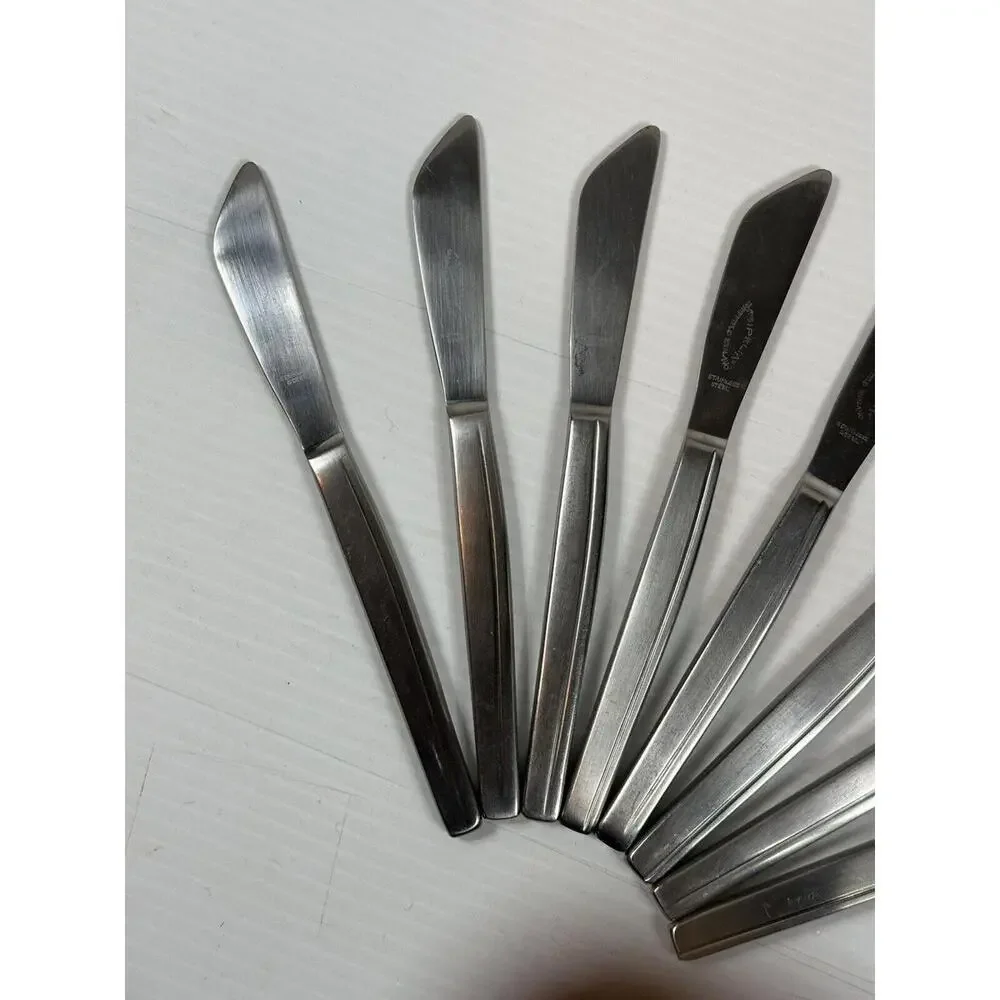 8pc Vintage Sipelia Malta Stainless Steel Dessert Knife Sheffield‎ England MCM